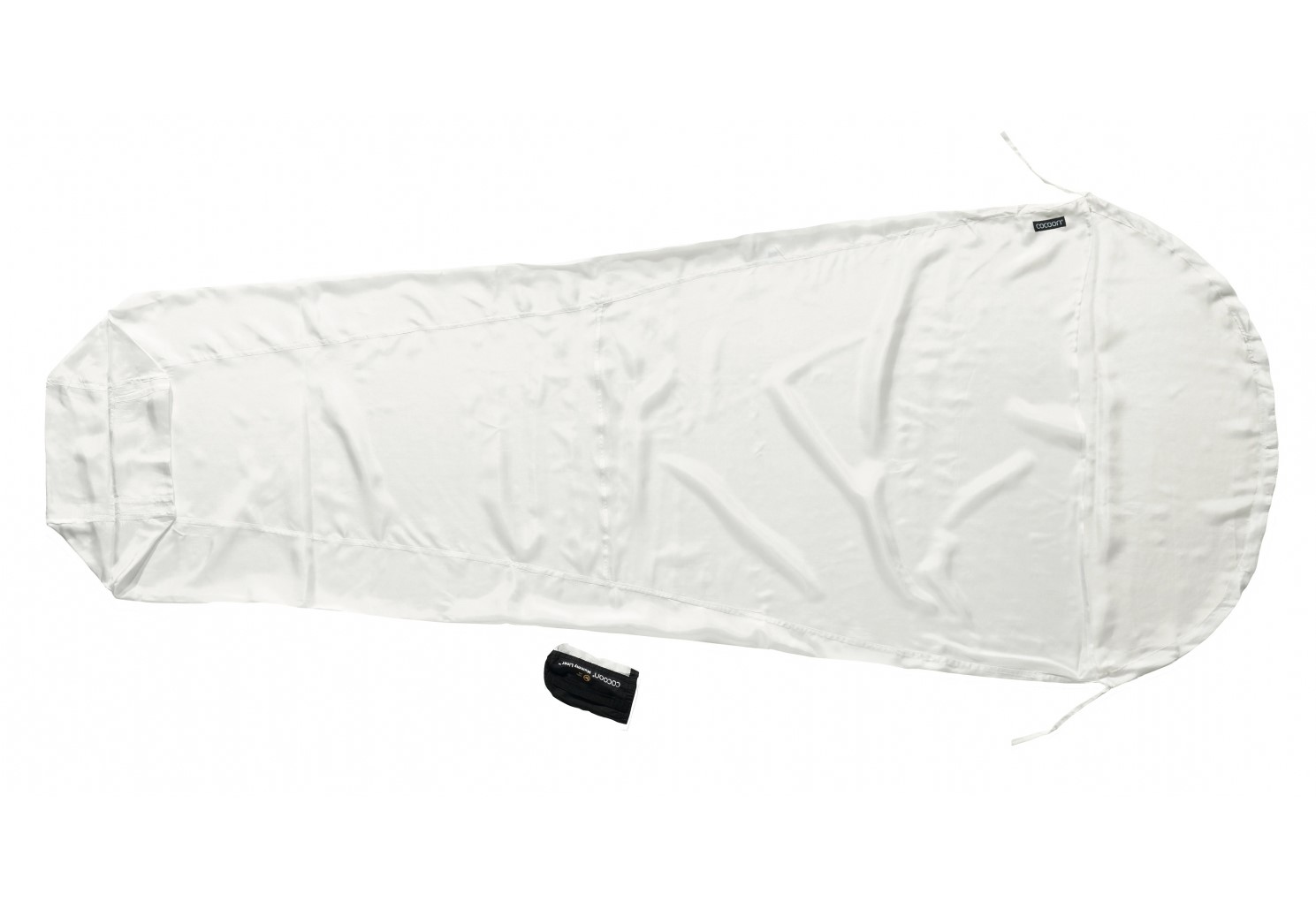 Cocoon Drap De Sac De Couchage En Soie – 210x88 Cm, 150 G – Ajoute +5,3°C – Lavable En Machine – Blanc
